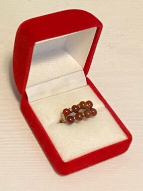 NEW Genuine Red Agate Cluster Ring Size 5.5